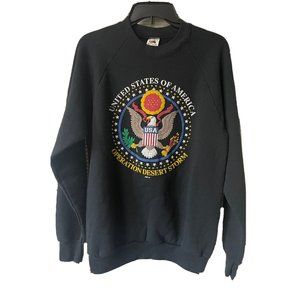 Vintage Operation Desert Storm Sweatshirt Crewneck Large 1991 90s USA L Gulf War
